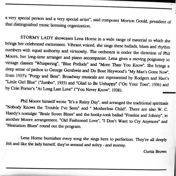 Lena Horne: Stormy Lady CD - Great American Legends Collection  37366cd - Picture 4 of 5